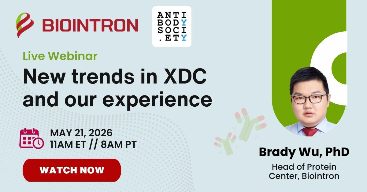 Biointron x Antibody Society Webinar: New trends in XDC and our experience